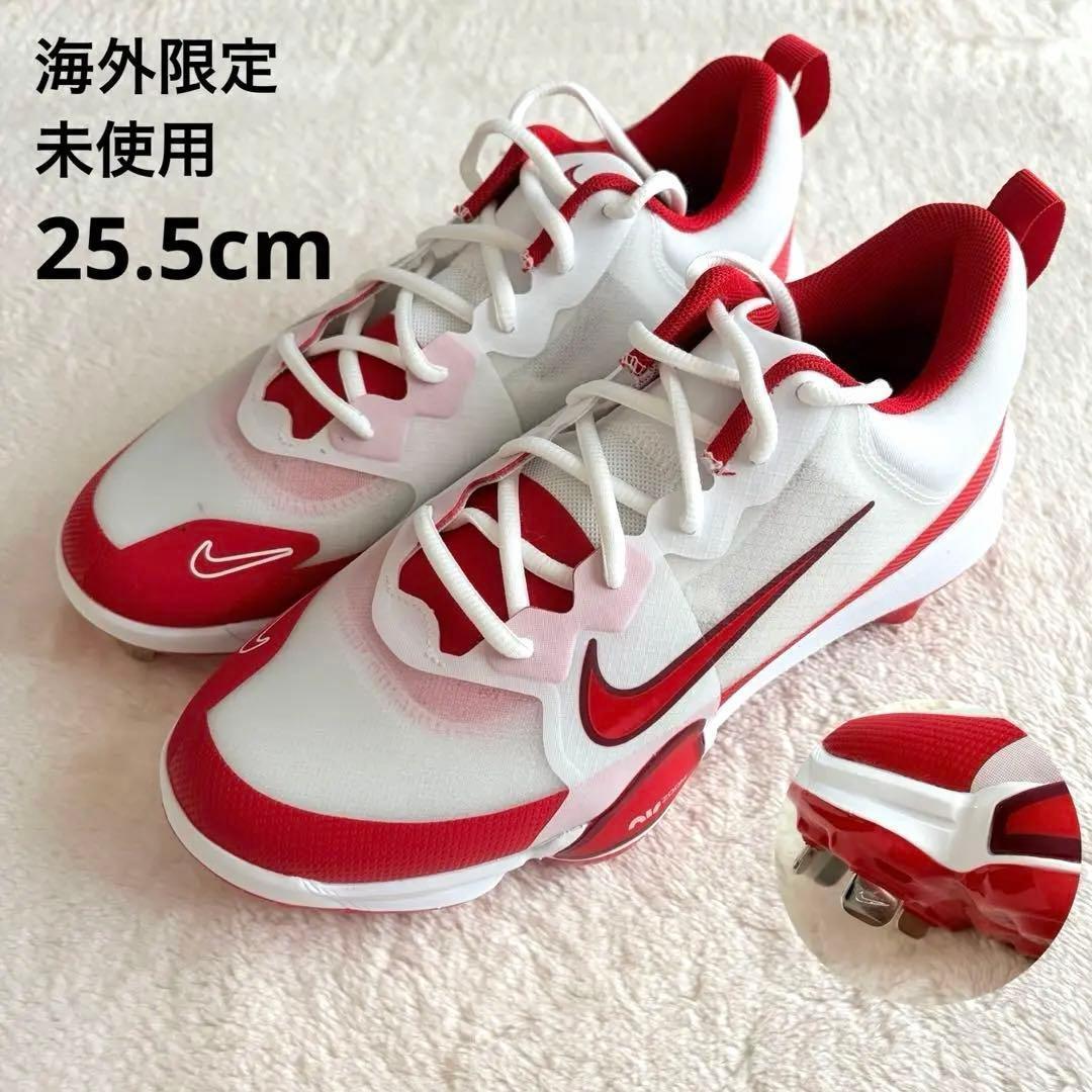 野球スパイク 金属 25.5cm✨未使用 NIKE トラウト9 メタル 赤×白