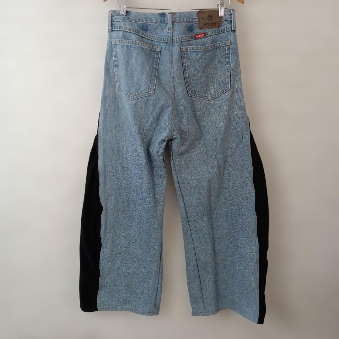 □11.6 a54 リメイク ワイドデニム ×トラックパンツ ドッキングパンツ