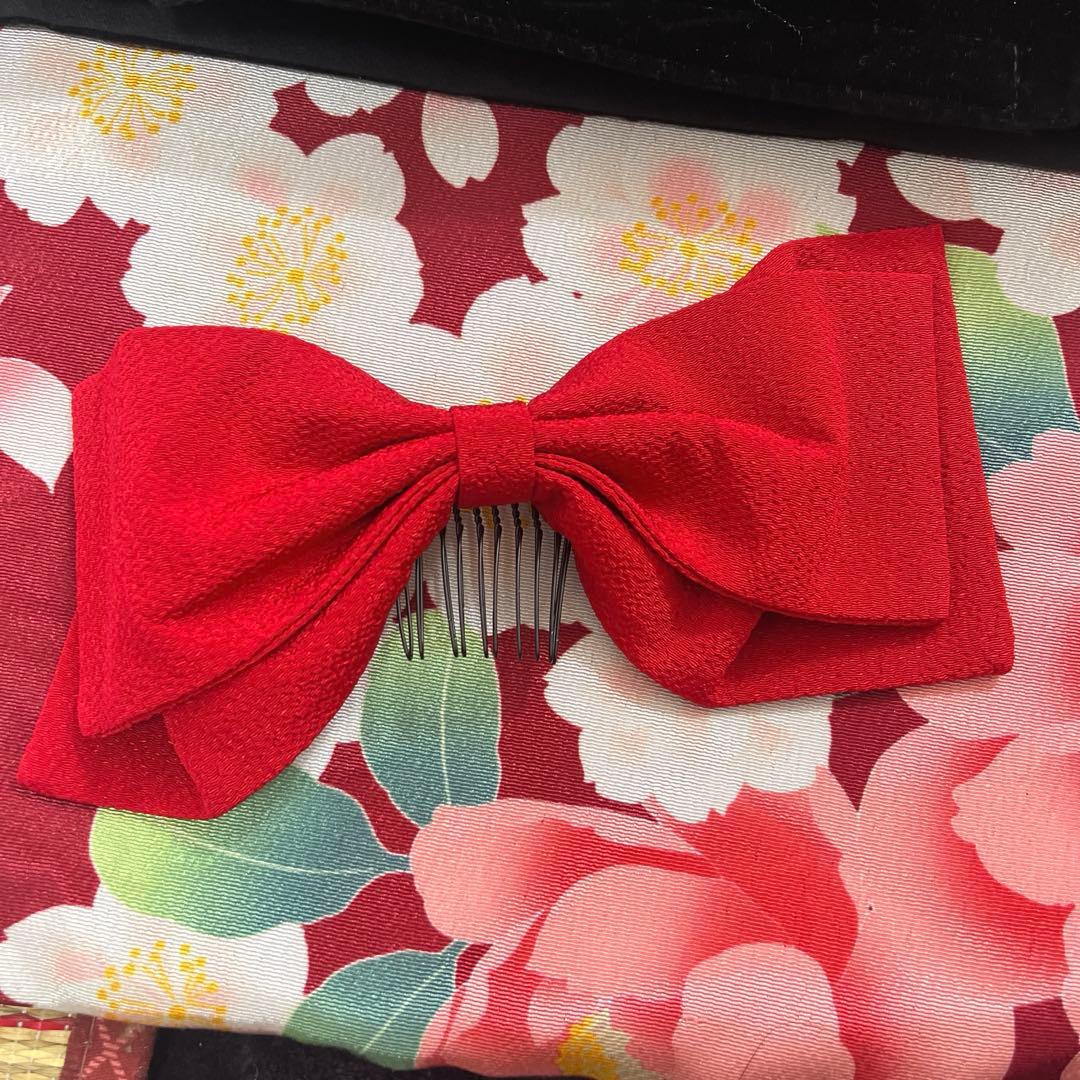 キャサリンコテージ　袴　150センチ　椿　5点セット　襦袢　ヘアアクセ付き