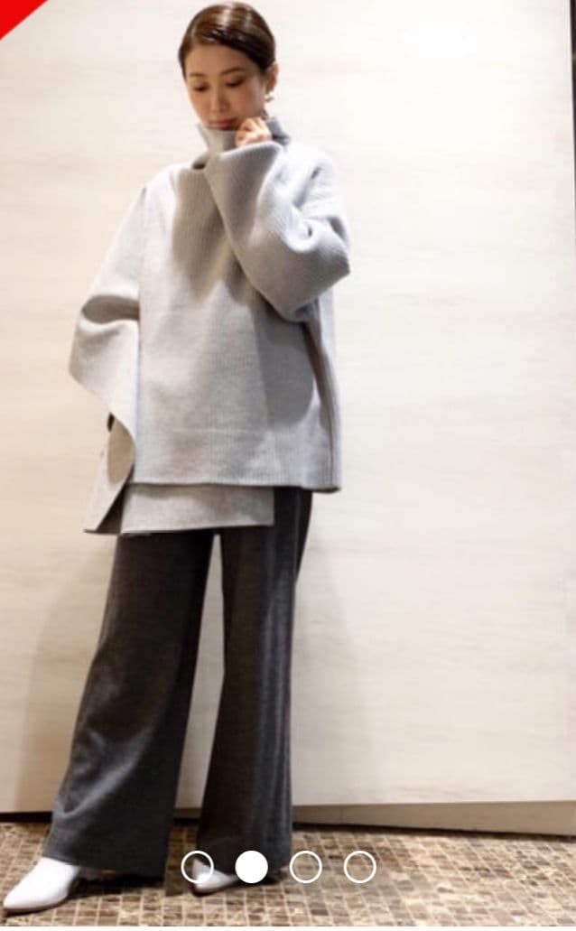田丸麻紀さん着用【ADORA】アドーア ドッキング ポンチョ ニット グレー