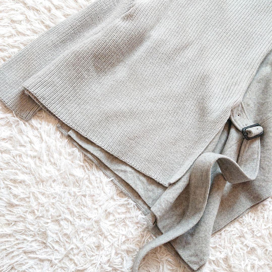 田丸麻紀さん着用【ADORA】アドーア ドッキング ポンチョ ニット グレー