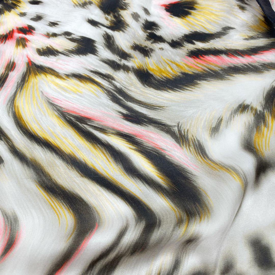 FENDI フェンディ　シフォン　ヒョウ柄　動物柄ストール シルク100%