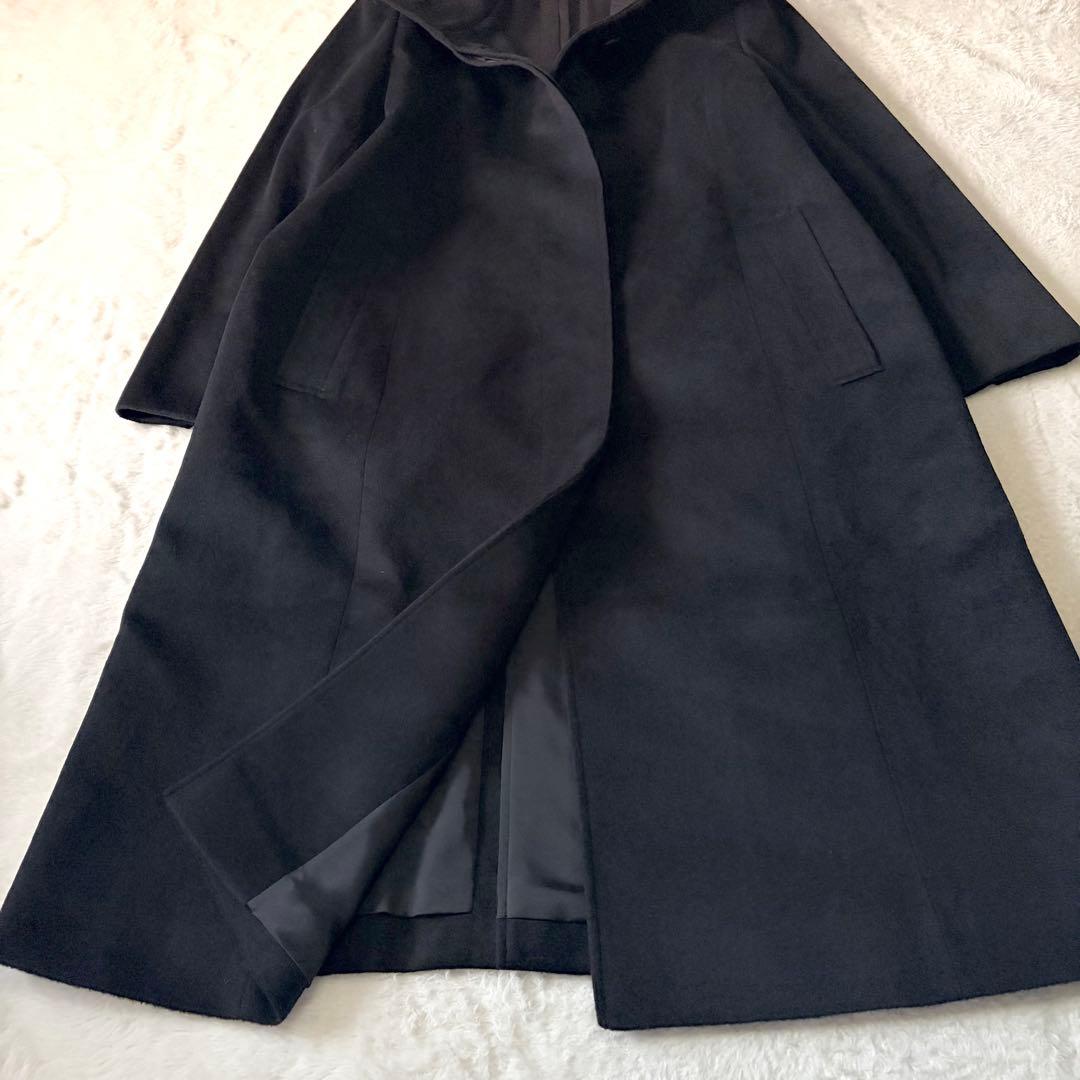 6273 美品✨ 23区 46サイズ カシミヤビーバー スタンドカラーコート 黒