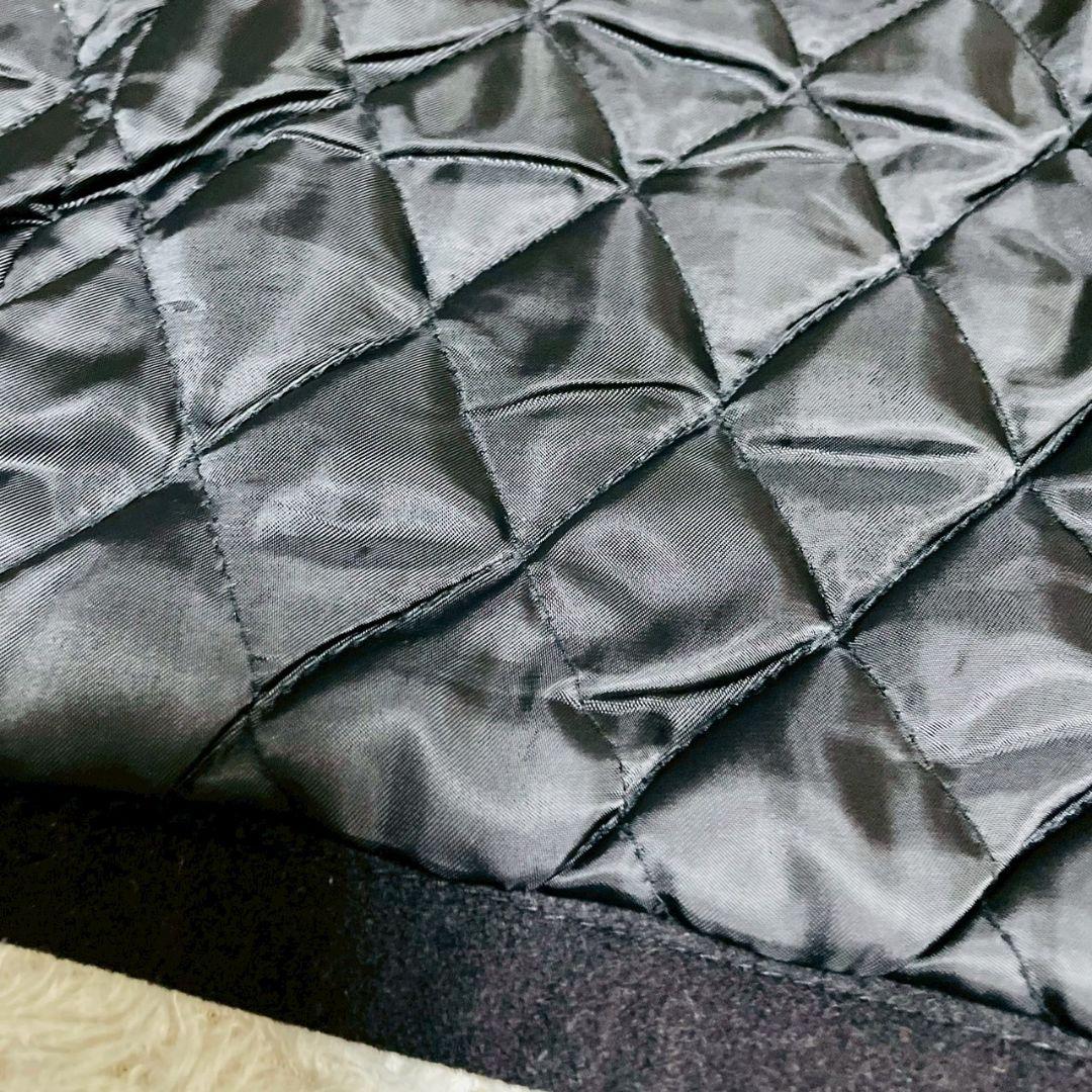 美品　Thinsulate　スタジャン　袖切替　Sサイズ　ラムレザー　ブラック