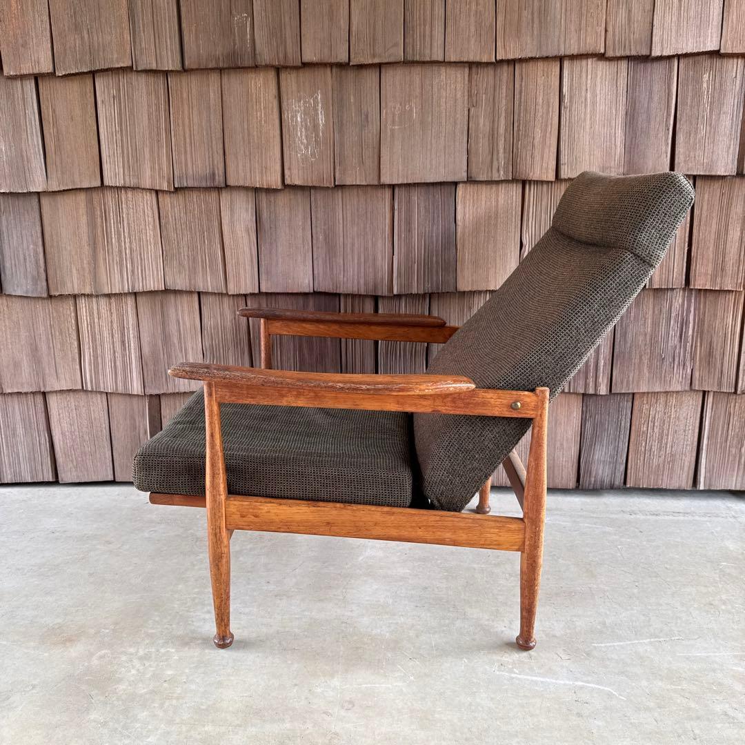 ビンテージアームチェア リクライニング 読書 緑 グリーン