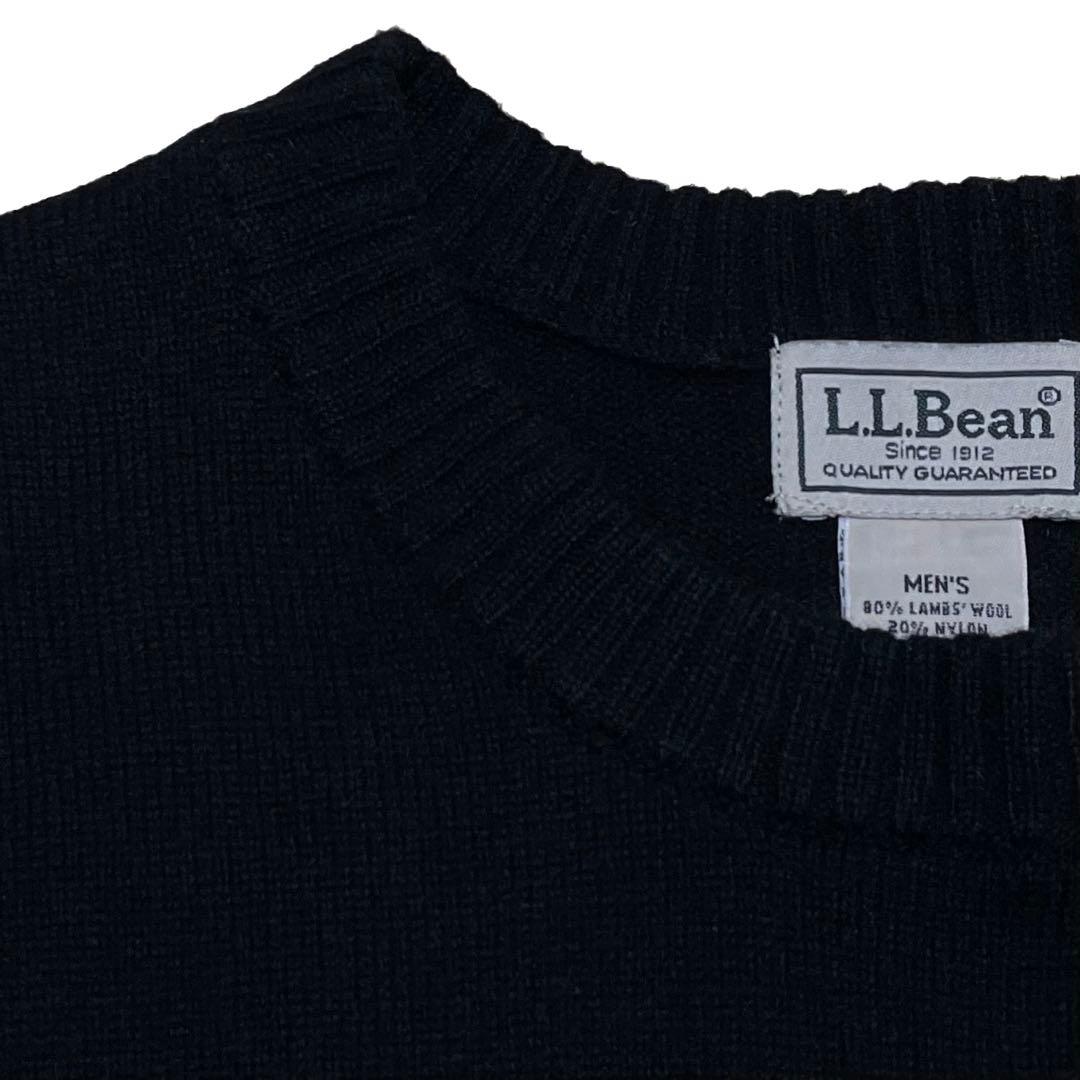 L.L.BEAN ニット ブラック ラムウール 無地