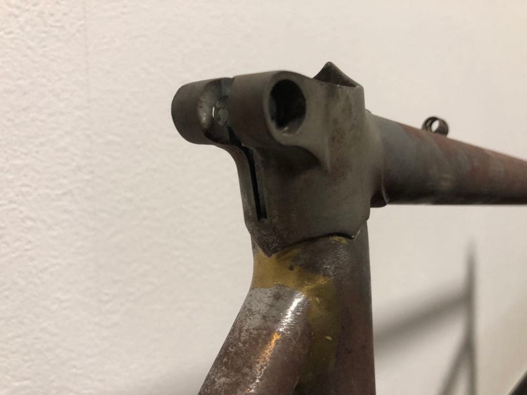 ビルダー ロードバイクフレーム 未塗装 メッキフォーク付き 直接引き取り希望