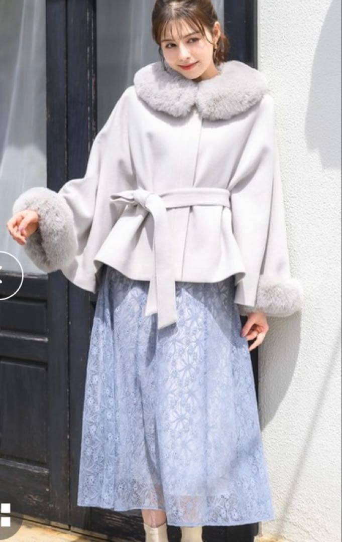 即購入⭕️】MISCH MASCHエコファーポンチョコート＊2024秋冬新作＊