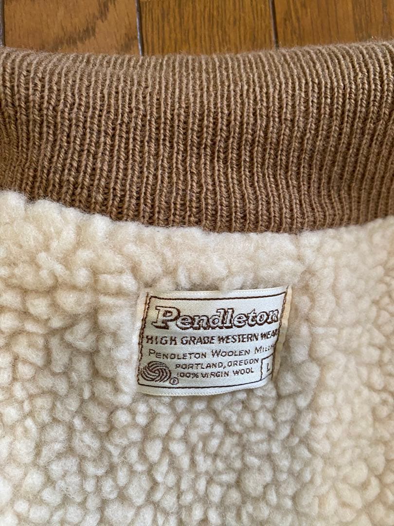 70s ペンドルトン ウール ニット カウチン セーター　ベスト　ボアビンテージ