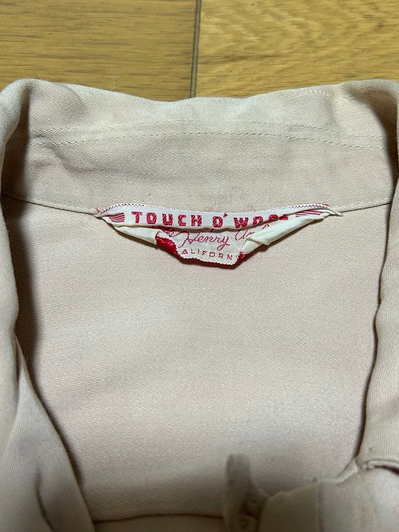 トップス 50s rayon gabardine shirt \"salmon pink\"