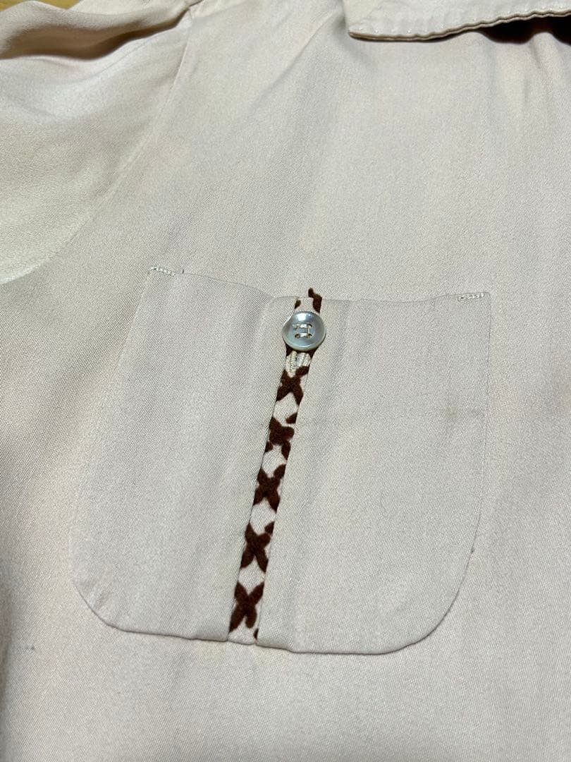 トップス 50s rayon gabardine shirt \"salmon pink\"