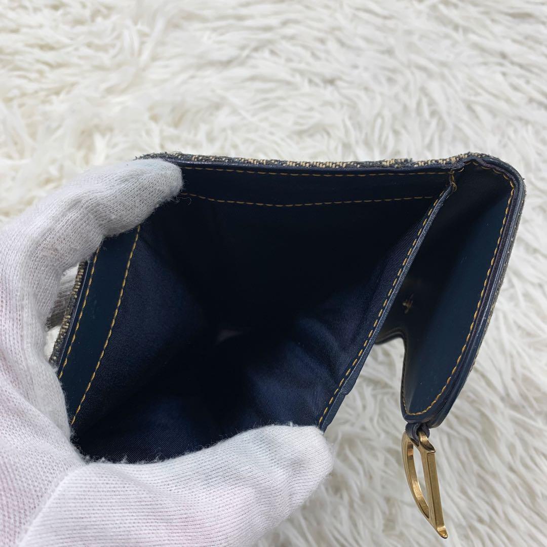 【✨極美品✨】ディオール トロッター サドル 長財布 ネイビー