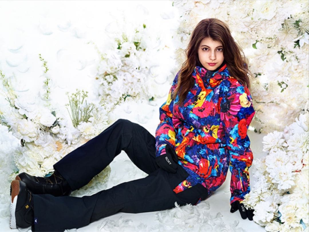 ロキシー 蜷川実花 スノボウェア スキーウェア ジャケット 花柄 マギー