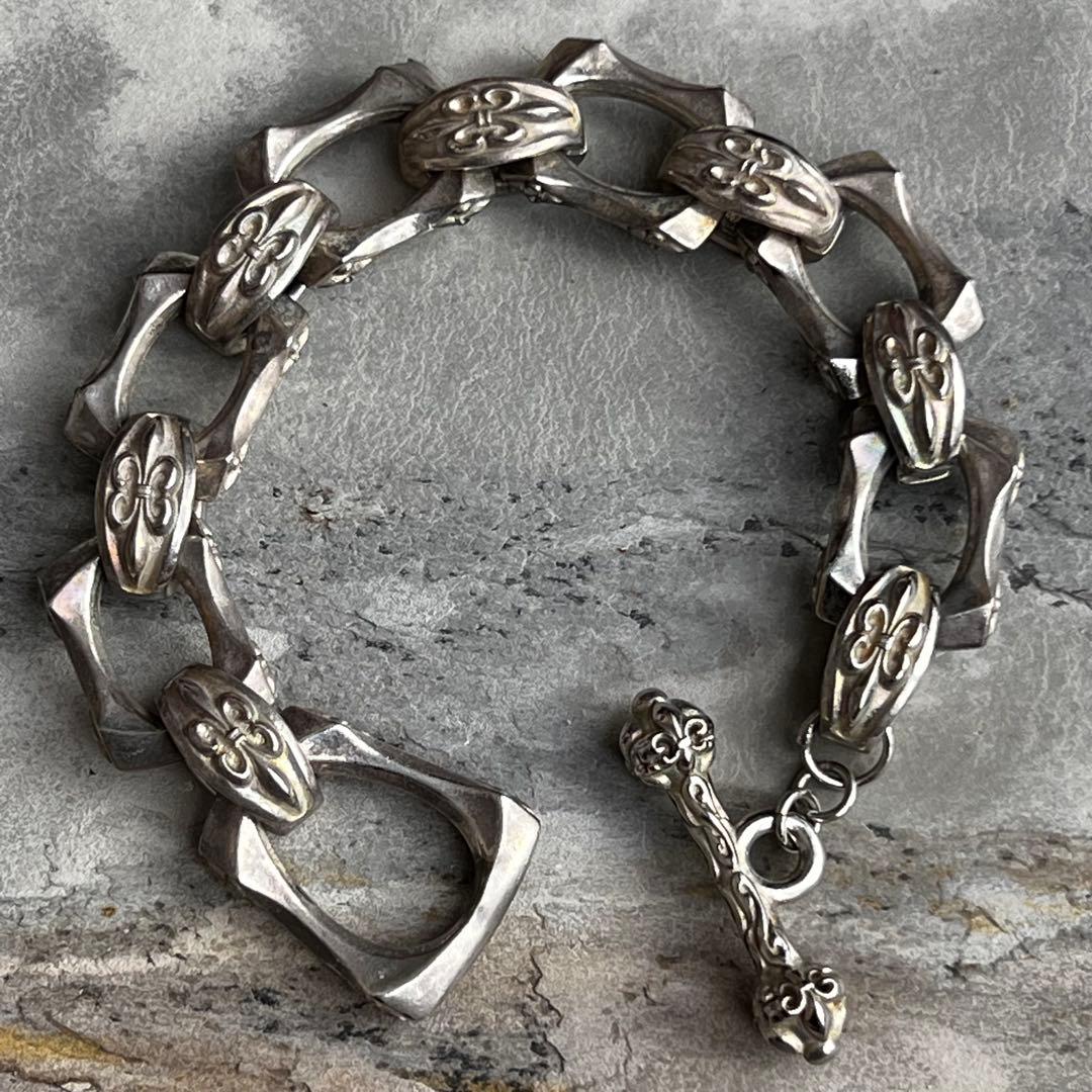 ヴィンテージ フローラルクロス チェーン ブレスレット VINTAGE シルバー