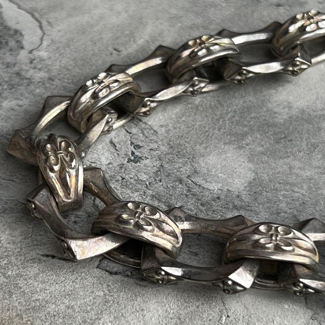 ヴィンテージ フローラルクロス チェーン ブレスレット VINTAGE シルバー