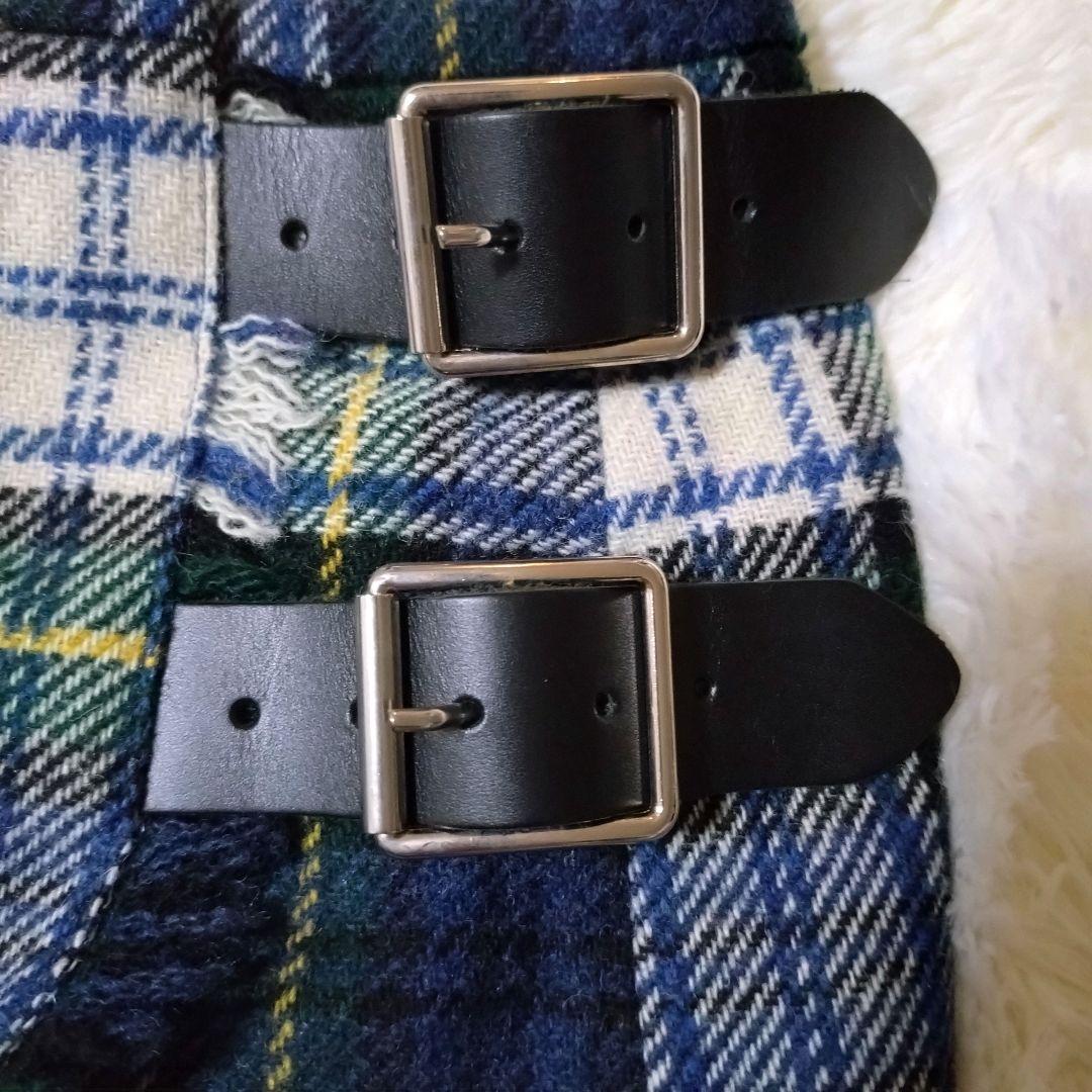 オニールオブダブリン 巻きスカート プリーツキルト グリーン チェック