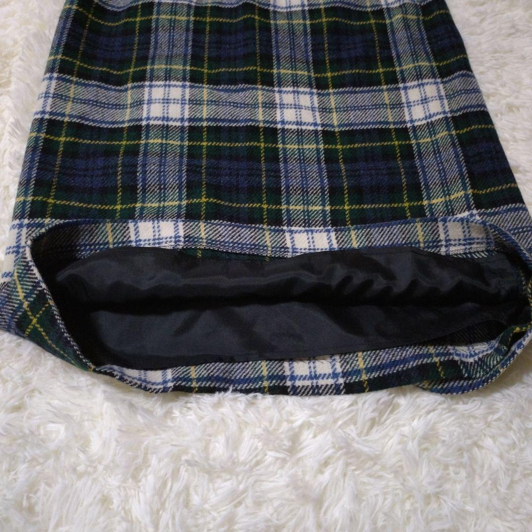 オニールオブダブリン 巻きスカート プリーツキルト グリーン チェック