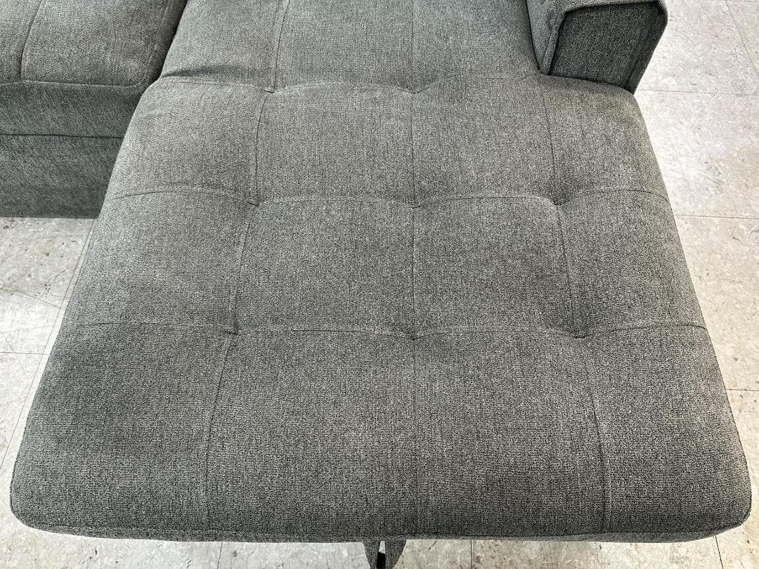 Shunovo　3人掛けソファーベッド　カウチ　収納付き　グレー