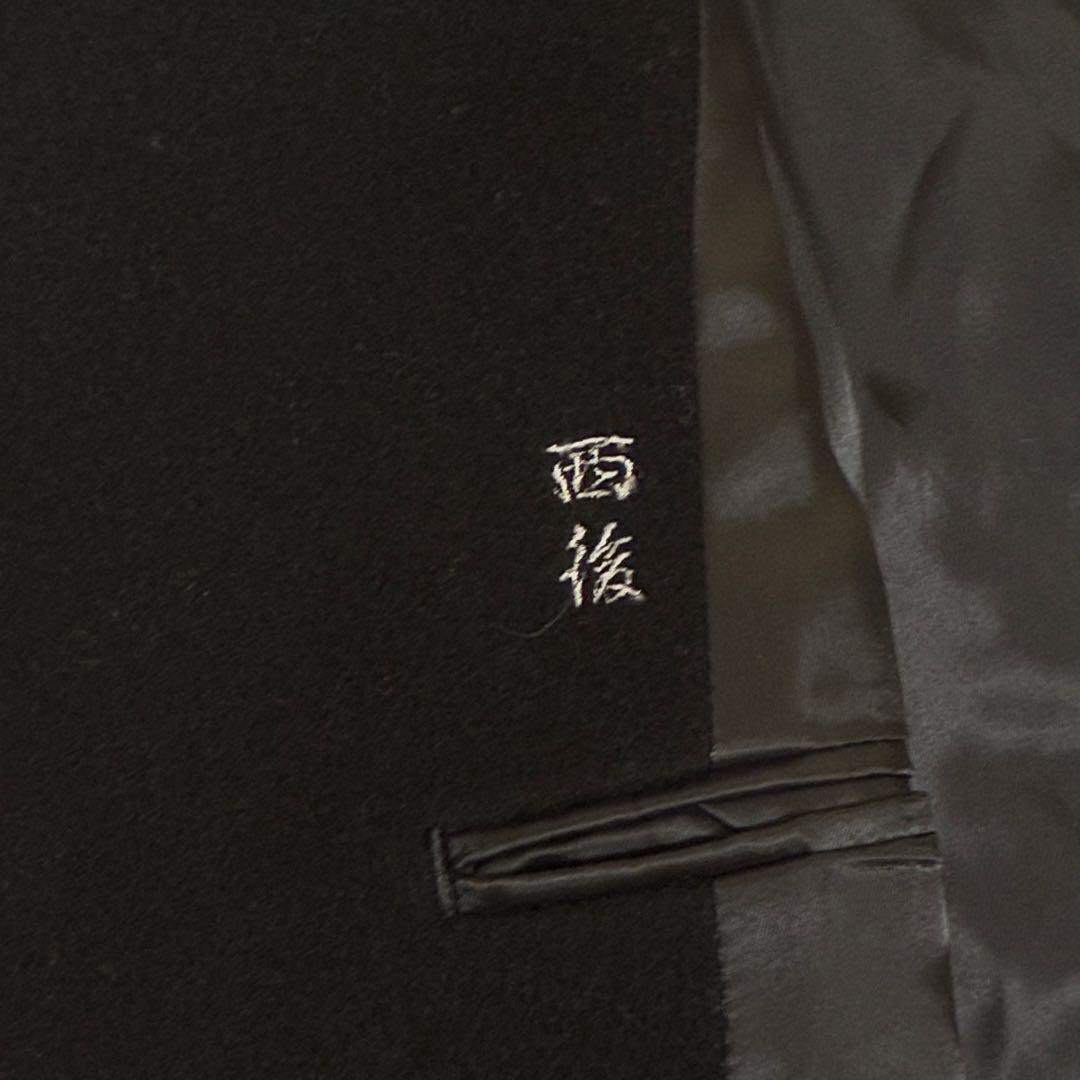 美品 カシミヤ 100% ベルト付 黒 ブラック ロング コート L〜XL相当