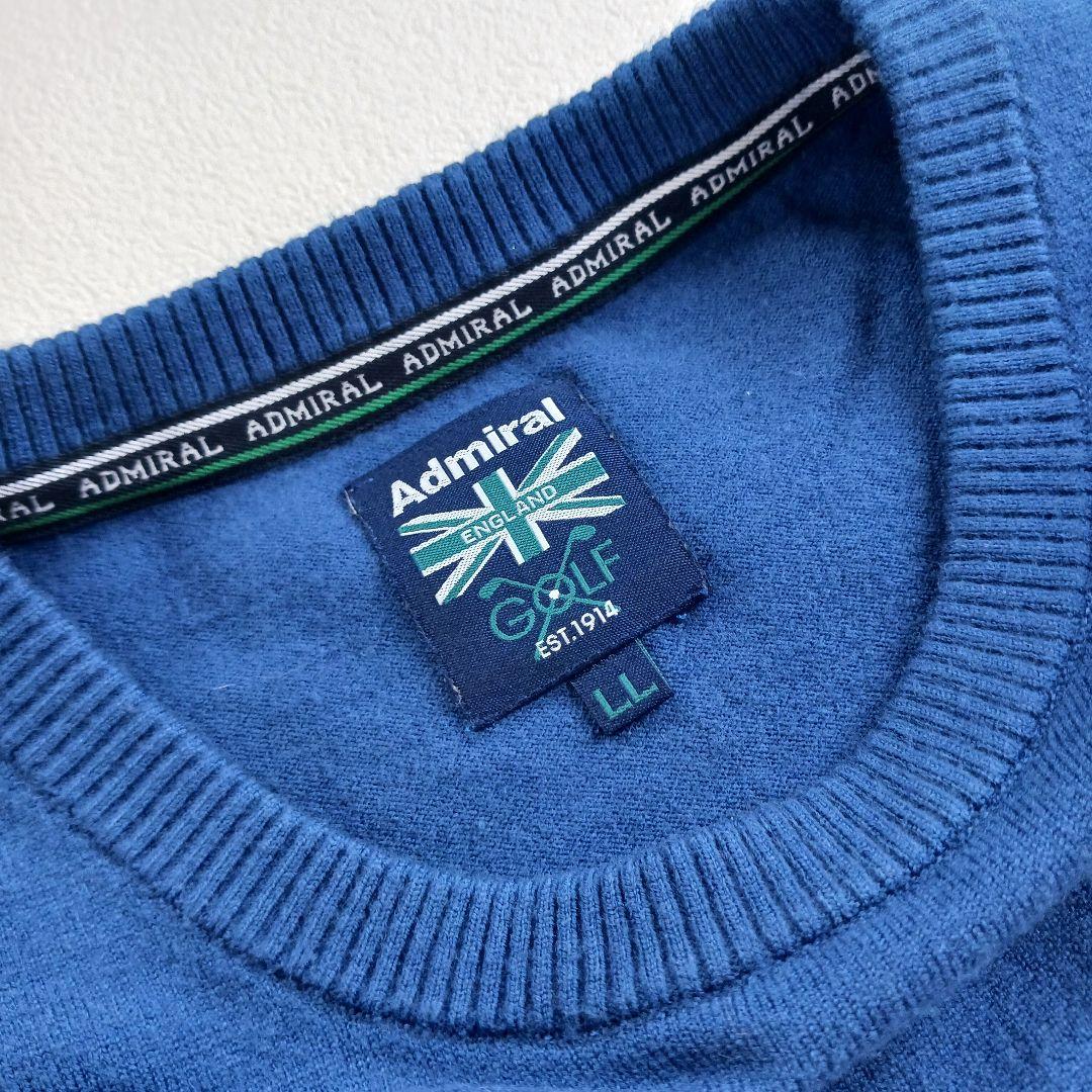 アドミラルゴルフ　ニット　セーター　LL　XL　メンズゴルフウェア　ブルー