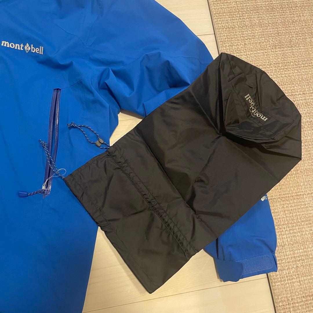 美品 24AW モンベル パウダーステップパーカ ブルー S スノースポーツ