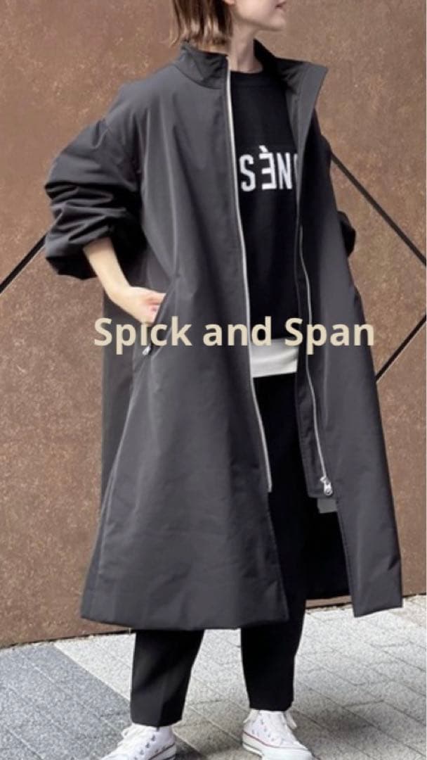 Spick and Span 中綿袖ボリュームコート 黒 ロングコート 36 - メルカリ