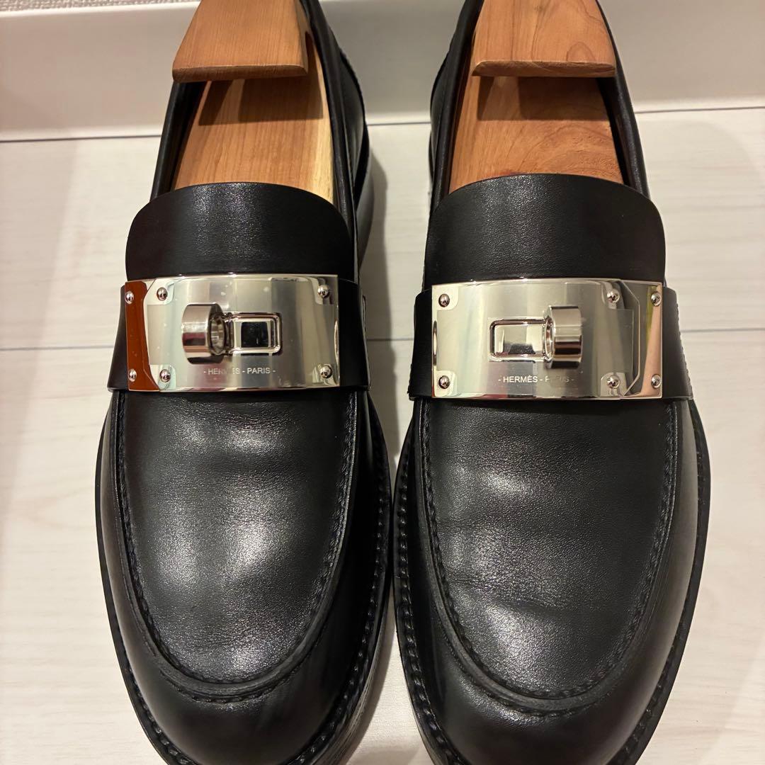 期間限定お値下げ中 エルメス モカシン ホット36.5 ケリー金具 ブラック