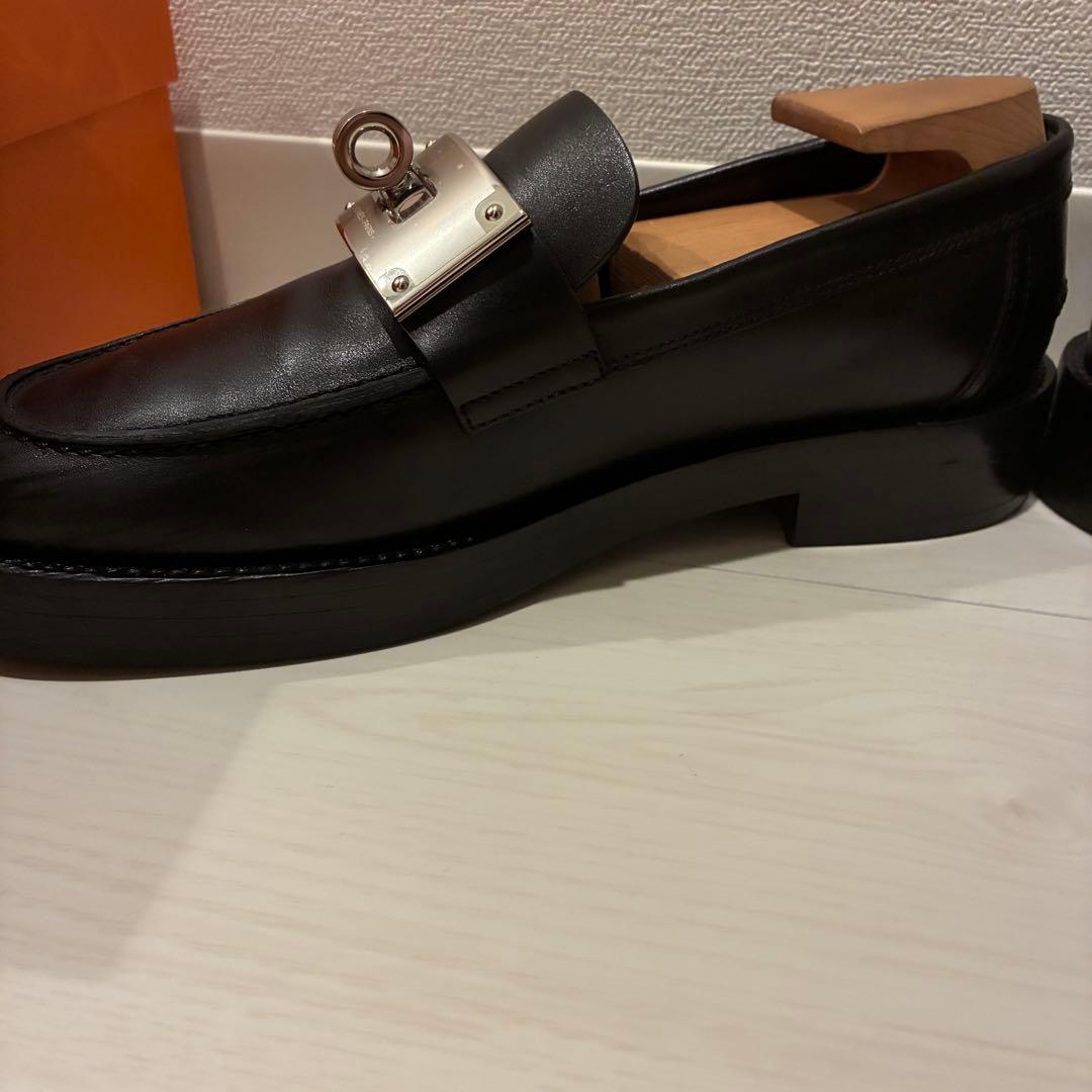 期間限定お値下げ中 エルメス モカシン ホット36.5 ケリー金具 ブラック