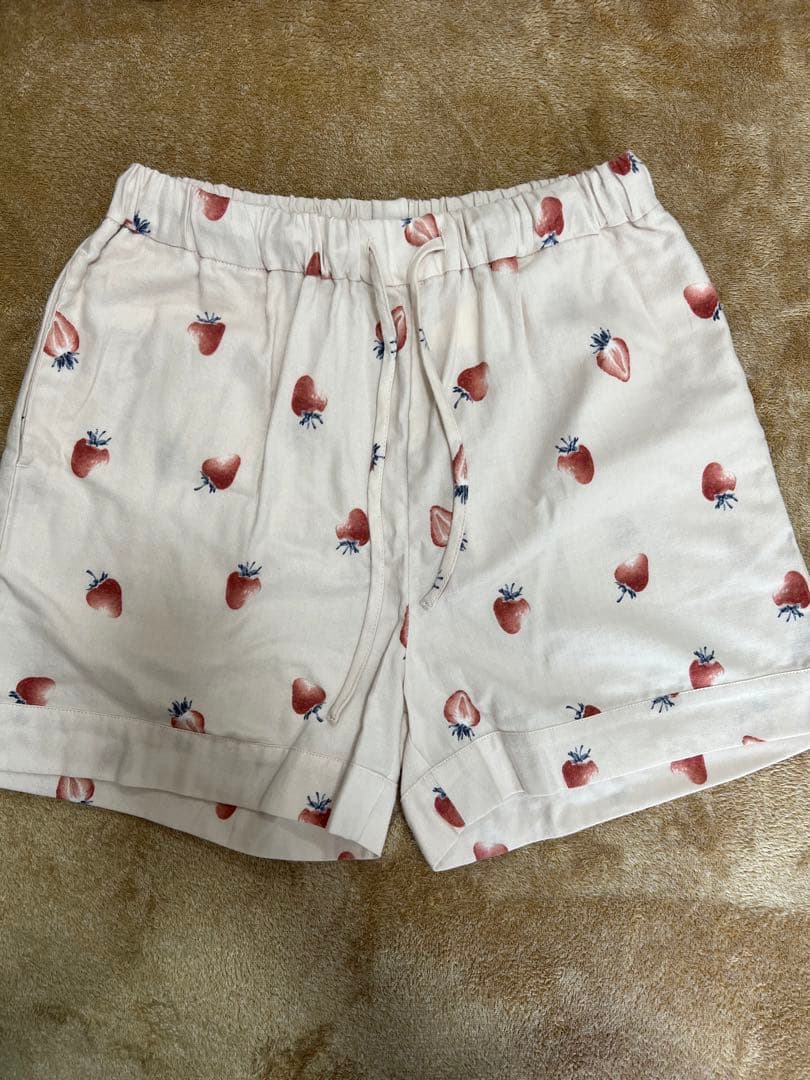 【限定一点！新品】ジェラートピケ★いちご柄ルームウェアセット