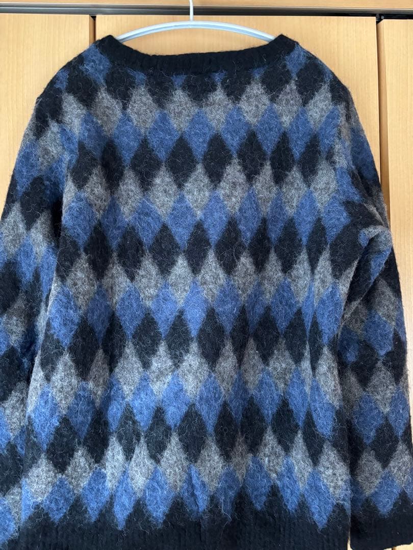 ワコマリア アーガイル柄 ダイヤモンドチェック ニット Ｌサイズ