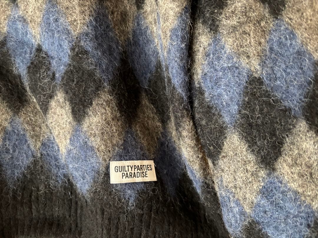 ワコマリア アーガイル柄 ダイヤモンドチェック ニット Ｌサイズ