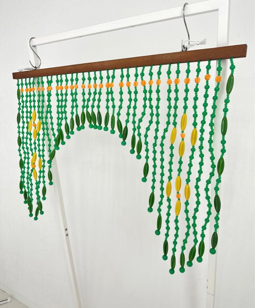 レトロポップ ビーズカーテン ビーズのれん 珠のれん 緑 昭和レトロ