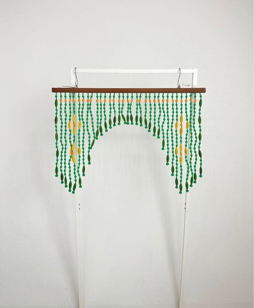 レトロポップ ビーズカーテン ビーズのれん 珠のれん 緑 昭和レトロ