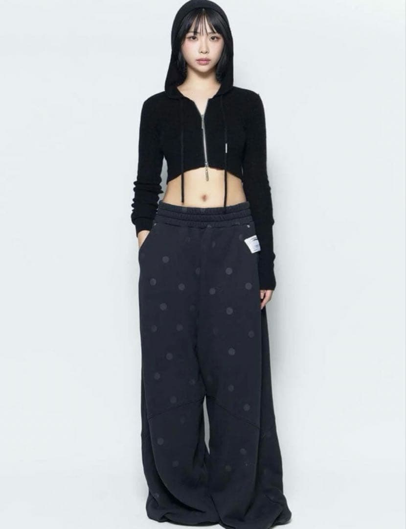パンツ theredthread S dot sweatwide pants black