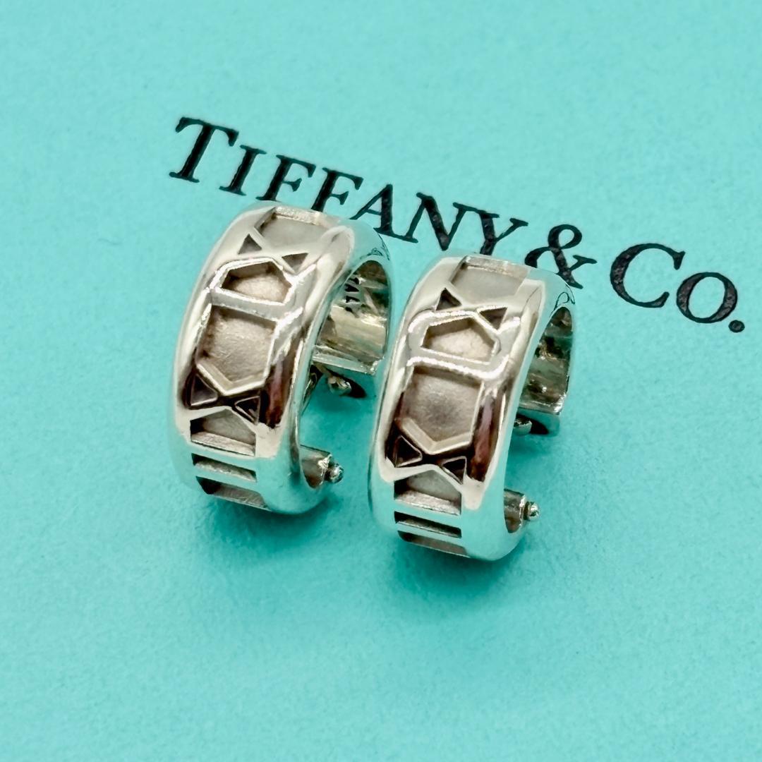 極美品 ティファニー アトラス フープ ピアス シルバー 925 ローマ数字