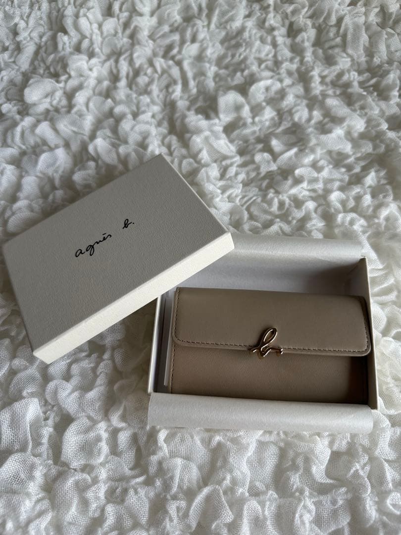 【超美品✨新品未使用✨保証書付】アニエスベー キーケース アイボリー ベージュ