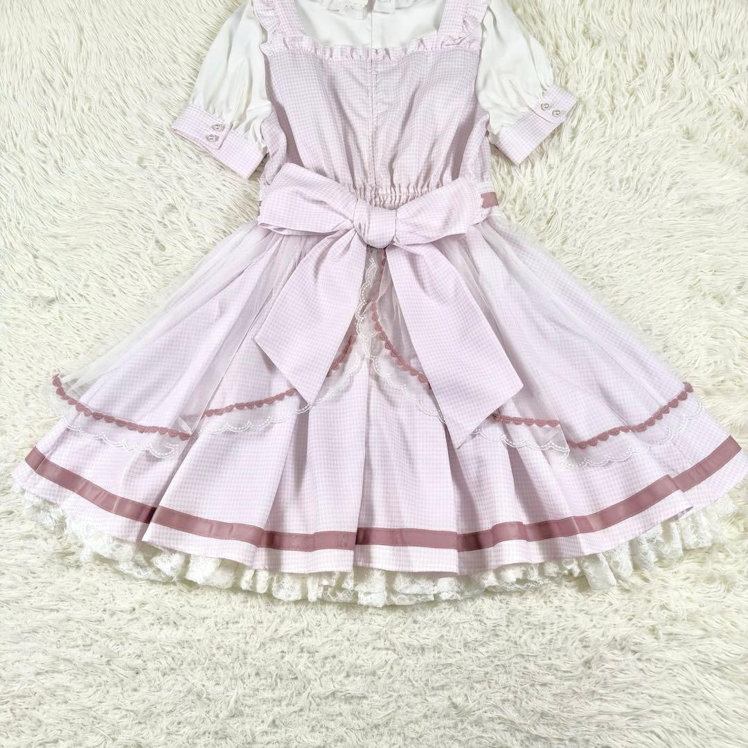 美品✨ リズリサ ギンガムチェック フリル シフォン ワンピース