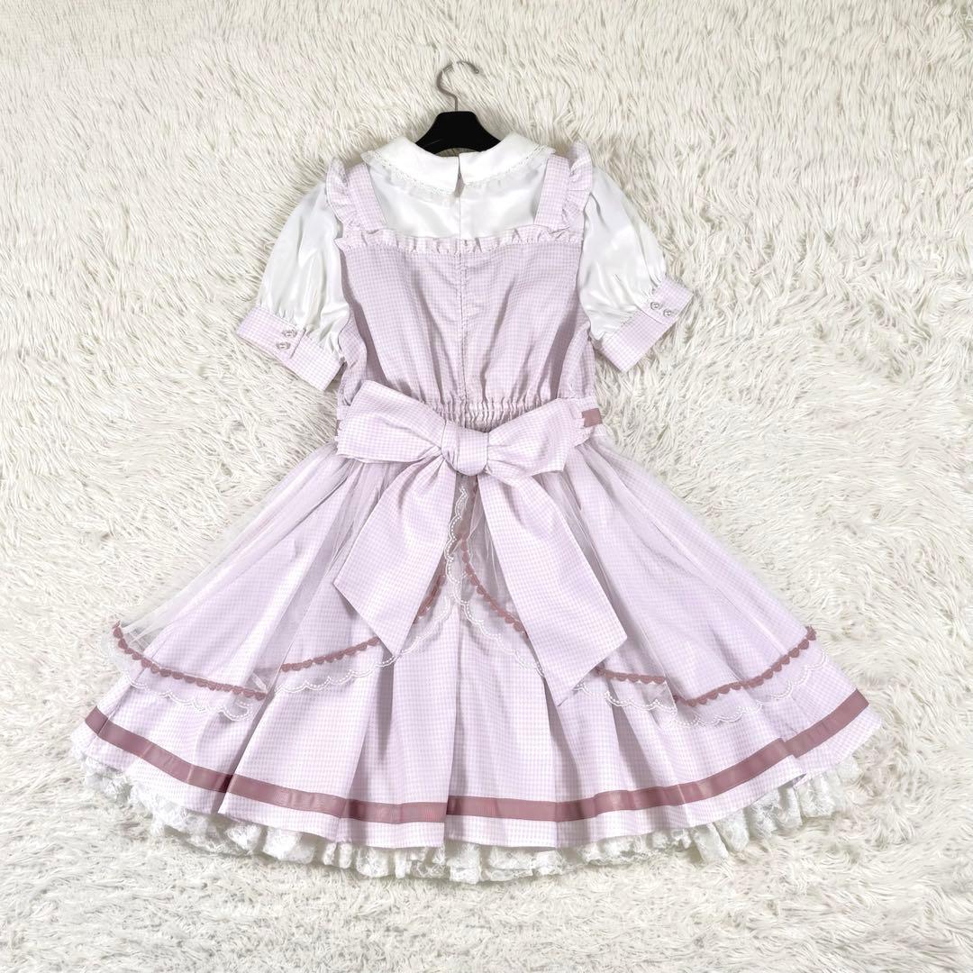 美品✨ リズリサ ギンガムチェック フリル シフォン ワンピース