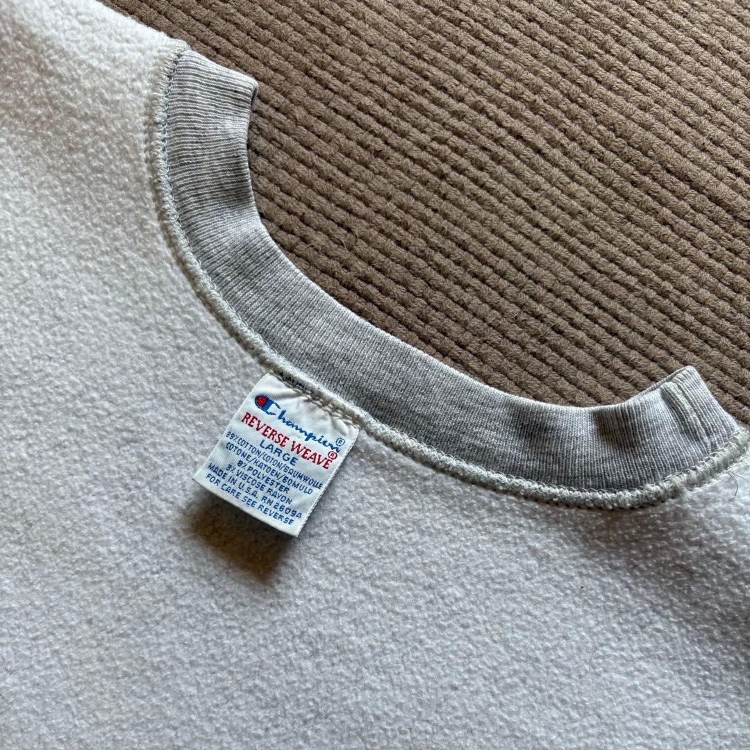 【希少！染み込み3段】￼ 90s リバースウィーブ 刺繍タグ カレッジ L