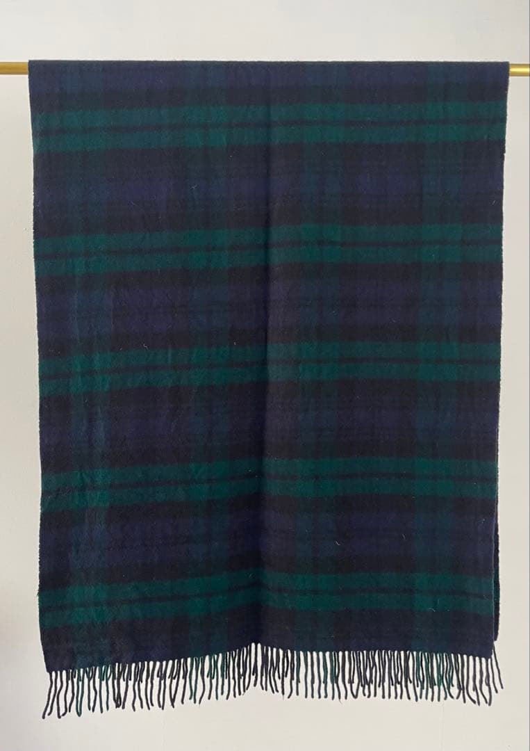 ジョンストンズ オブ エルガン 大判カシミヤストール ブラックウォッチ