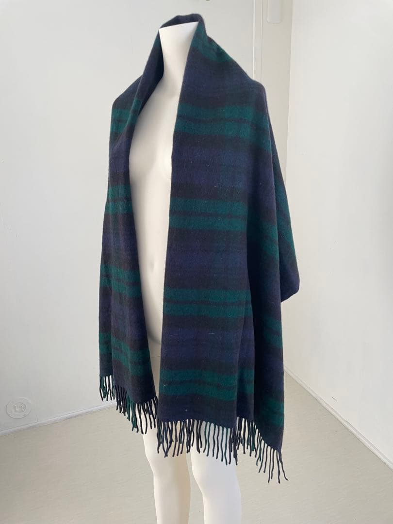 ジョンストンズ オブ エルガン 大判カシミヤストール ブラックウォッチ