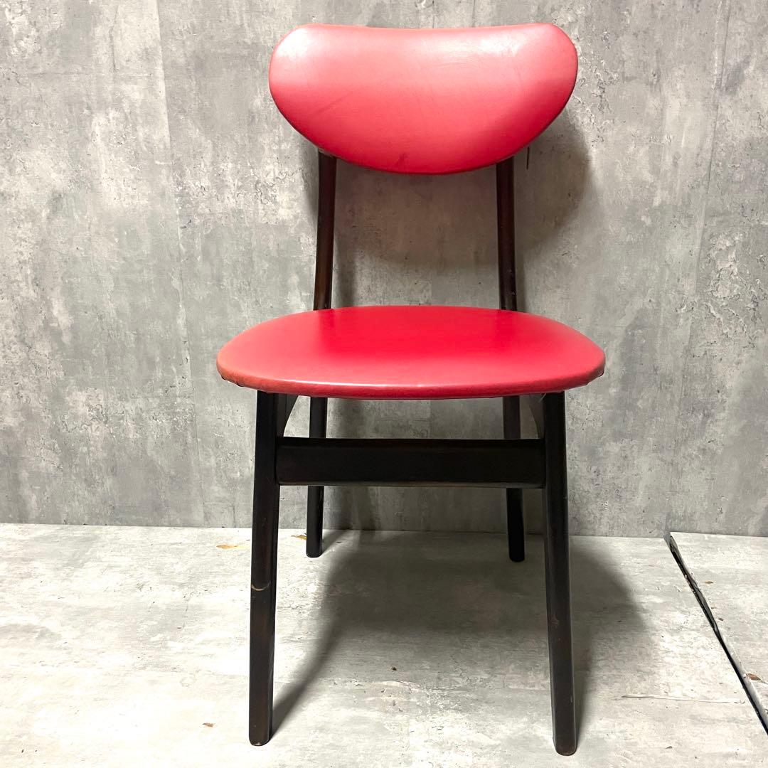 2脚セット① 昭和レトロ 木製 ダイニングチェア 食卓椅子 当時物 古道具