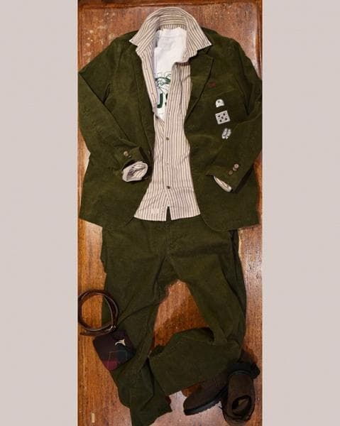 star555jp　Papas 23AW ストライプネルシャツ 48/M