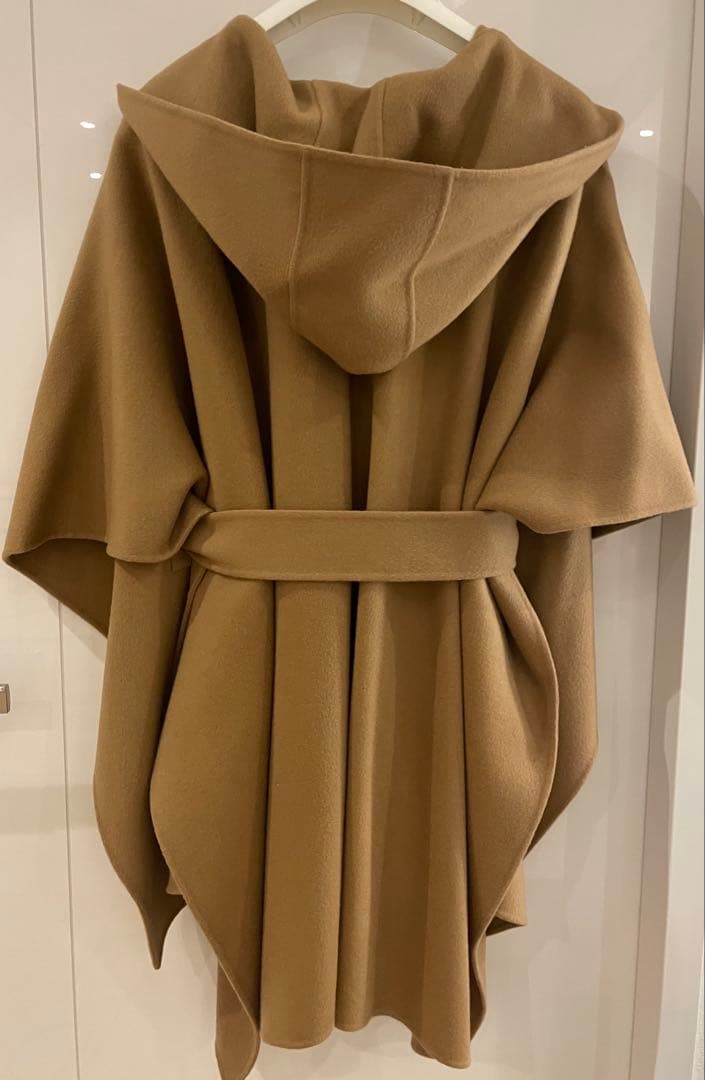 Theory Theory フード付きポンチョ キャメル