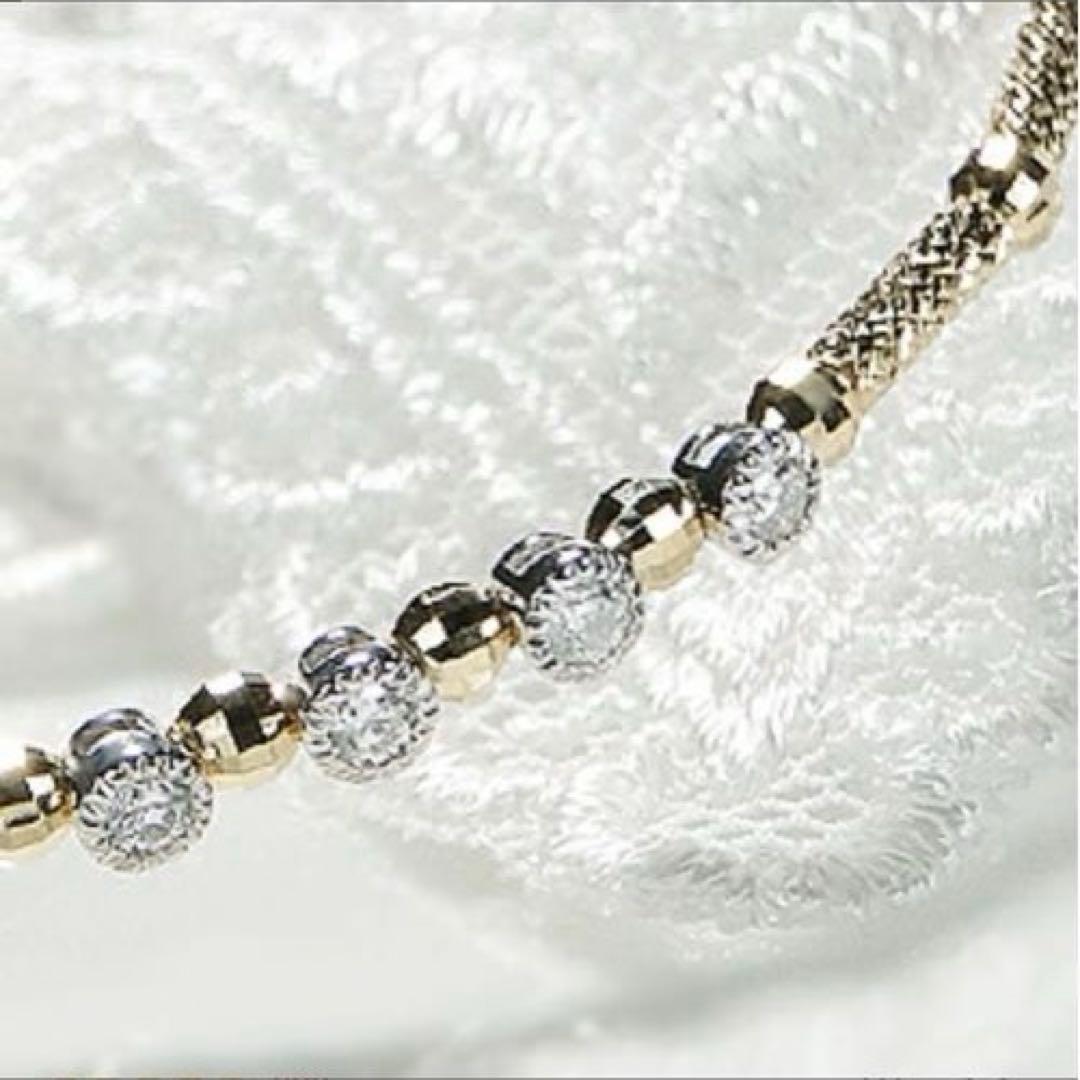 K18YG/WG ダイヤモンド 0.28ct バングル ブレスレット 品質保証書