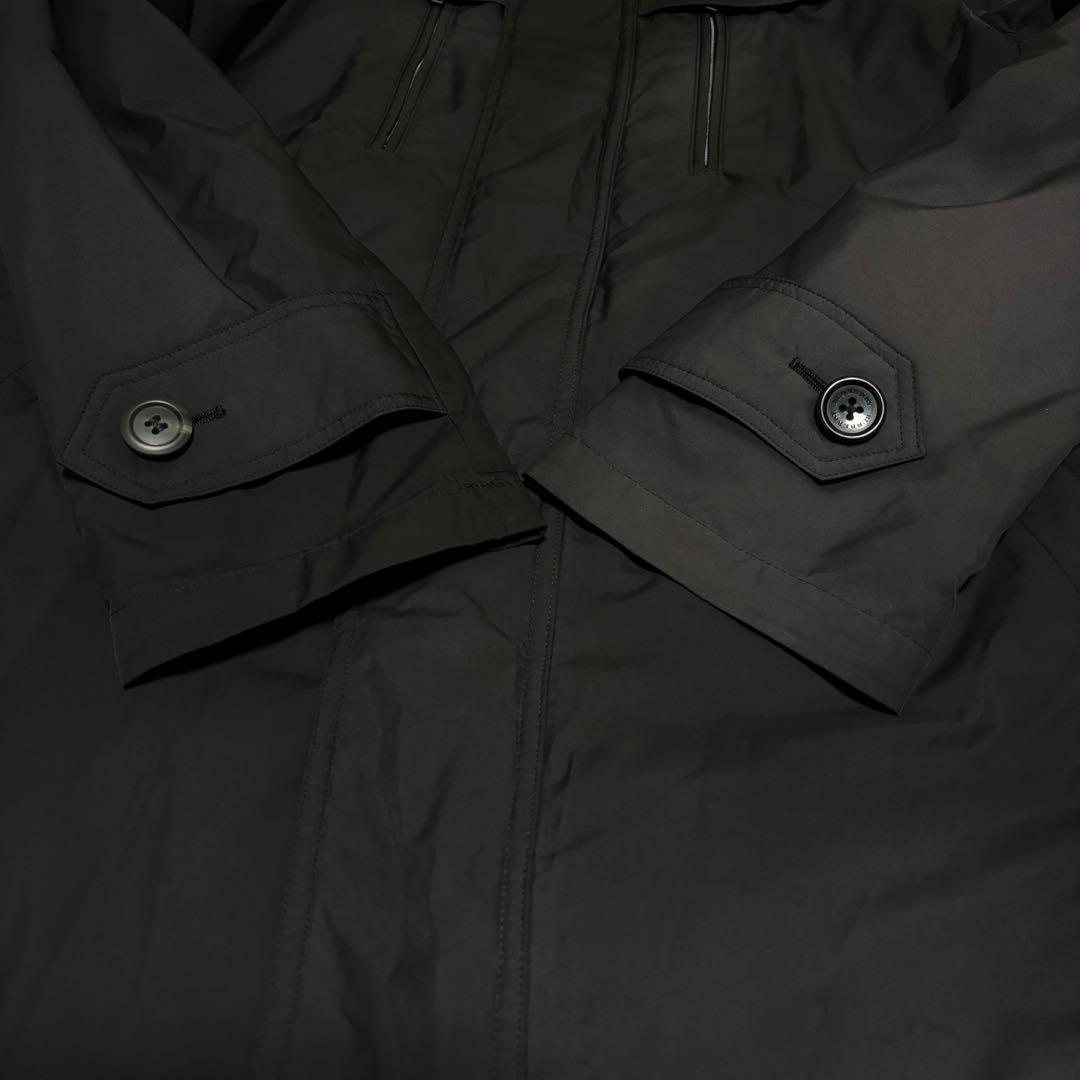 バーバリーロンドン　ステンカラーコート　黒　XL ダウンライナー　ノバチェック