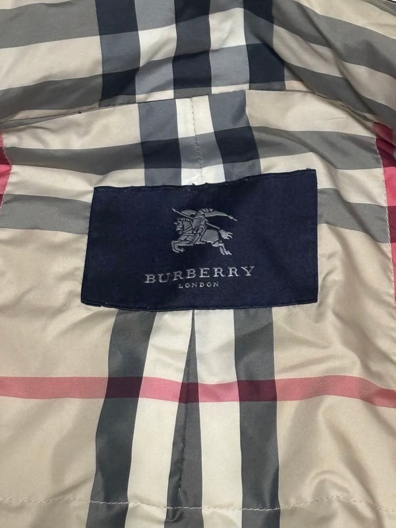 バーバリーロンドン　ステンカラーコート　黒　XL ダウンライナー　ノバチェック