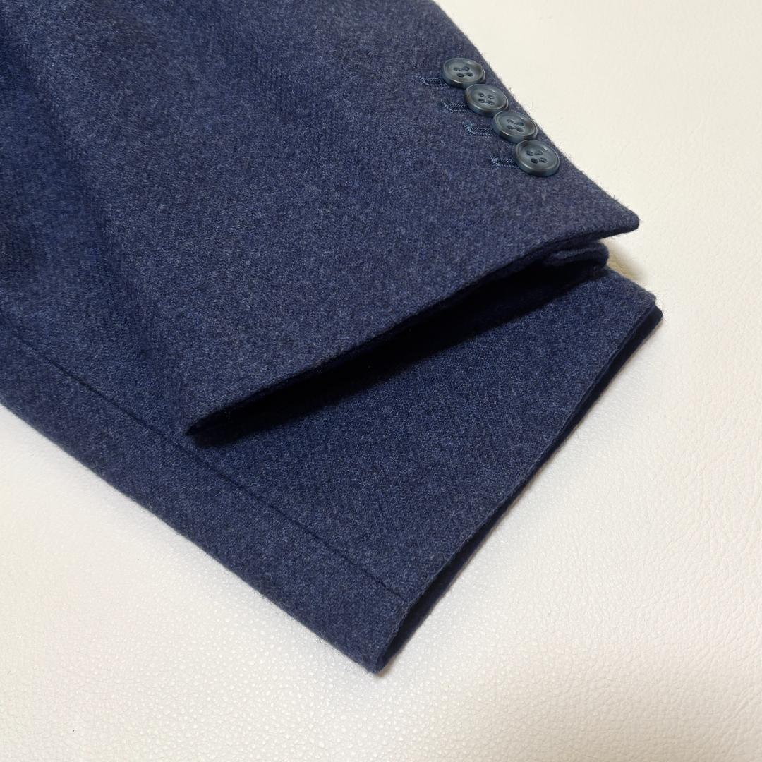 【美品】カシミヤ混 カノニコ ダブルチェスターコート イタリア L ブルー系