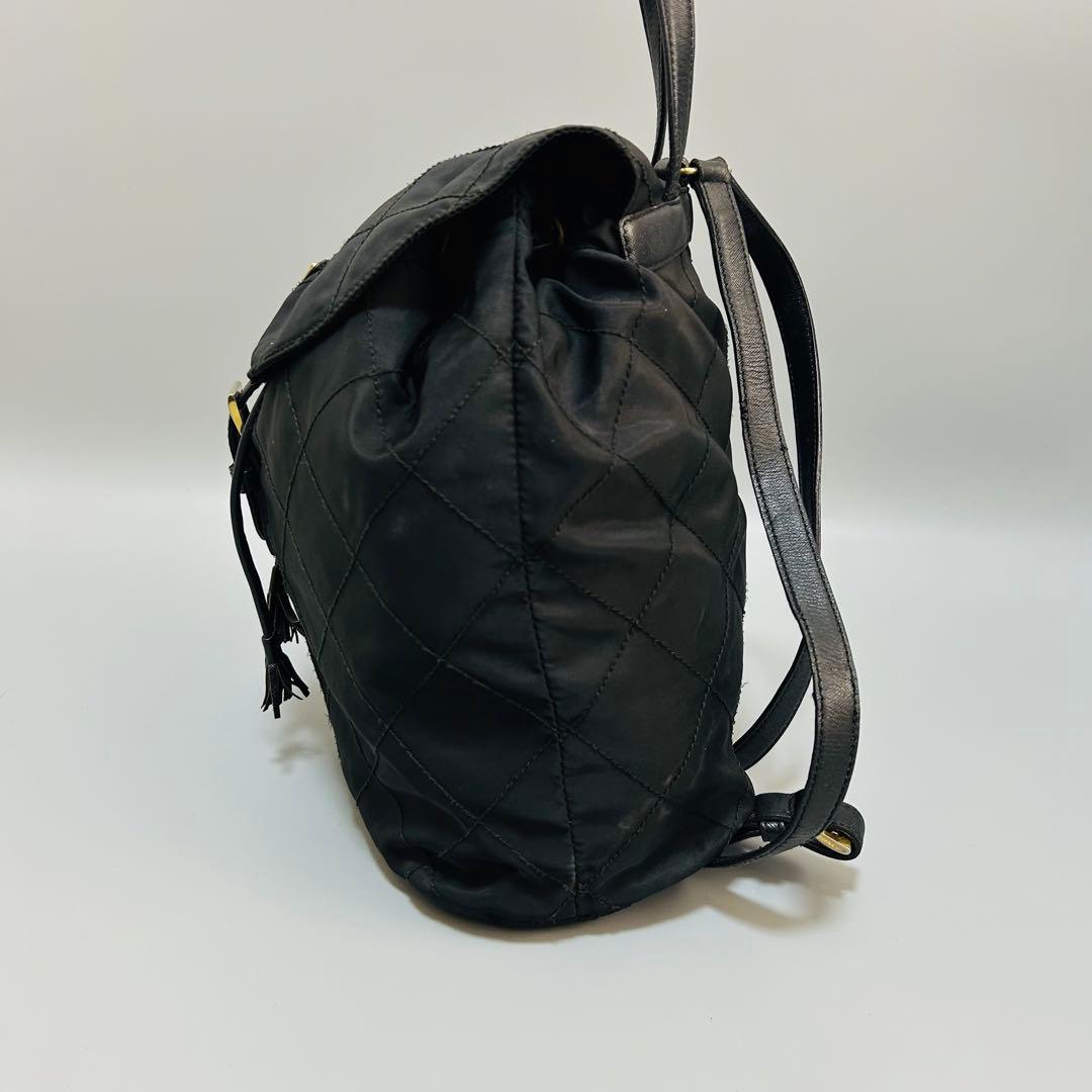 PRADA プラダ キルティング バックパックリュックブラック 三角ロゴ 黒色