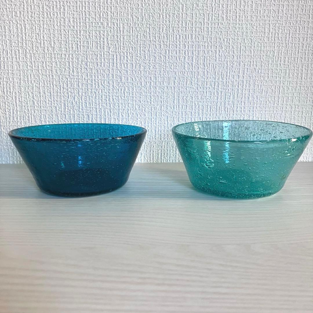 b*n様 【倉敷ガラス】小谷眞三 泡中鉢2点セット - 工芸品最 安値 価格